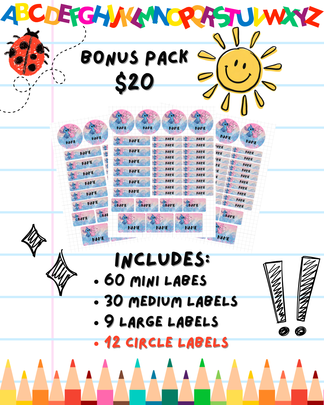 BACK TO SCHOOL LABELS