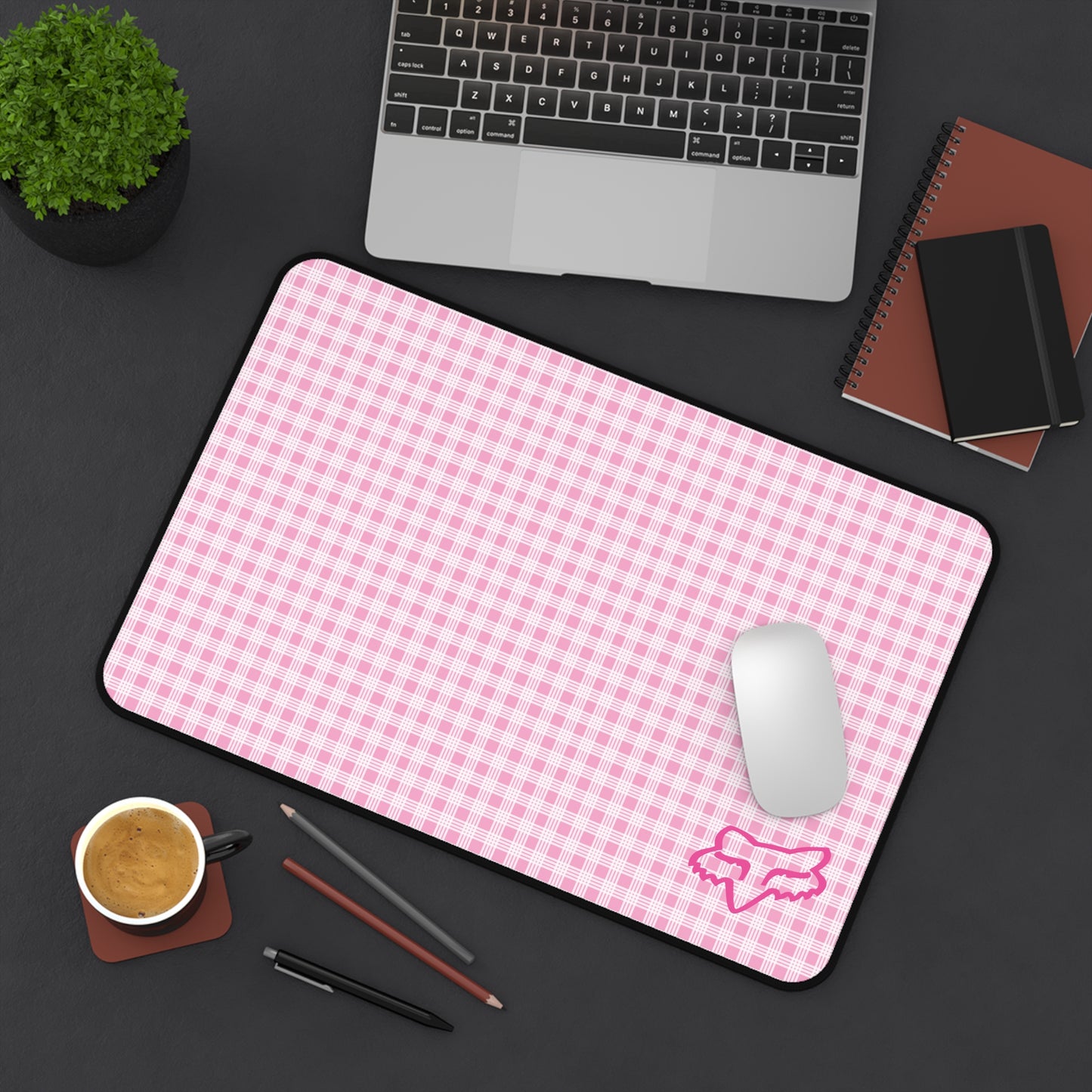 Pink Palaka Fox Desk Mat