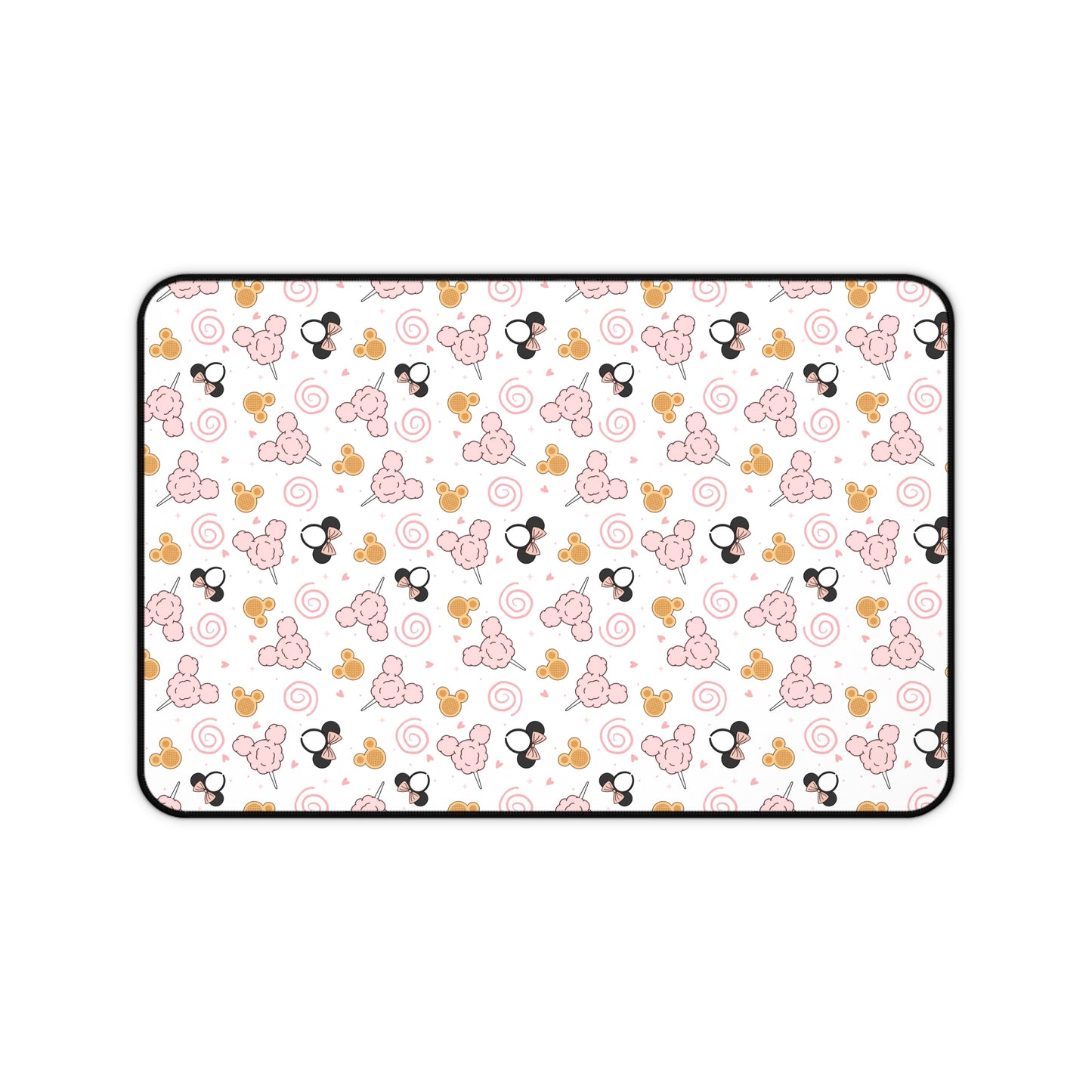 Mickey Snack Desk Mat — Pink & Gold Mouse Mousepad for Office or Home