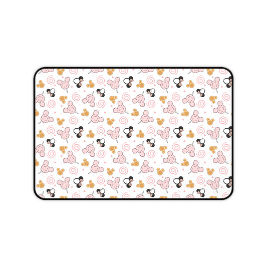 Mickey Snack Desk Mat — Pink & Gold Mouse Mousepad for Office or Home