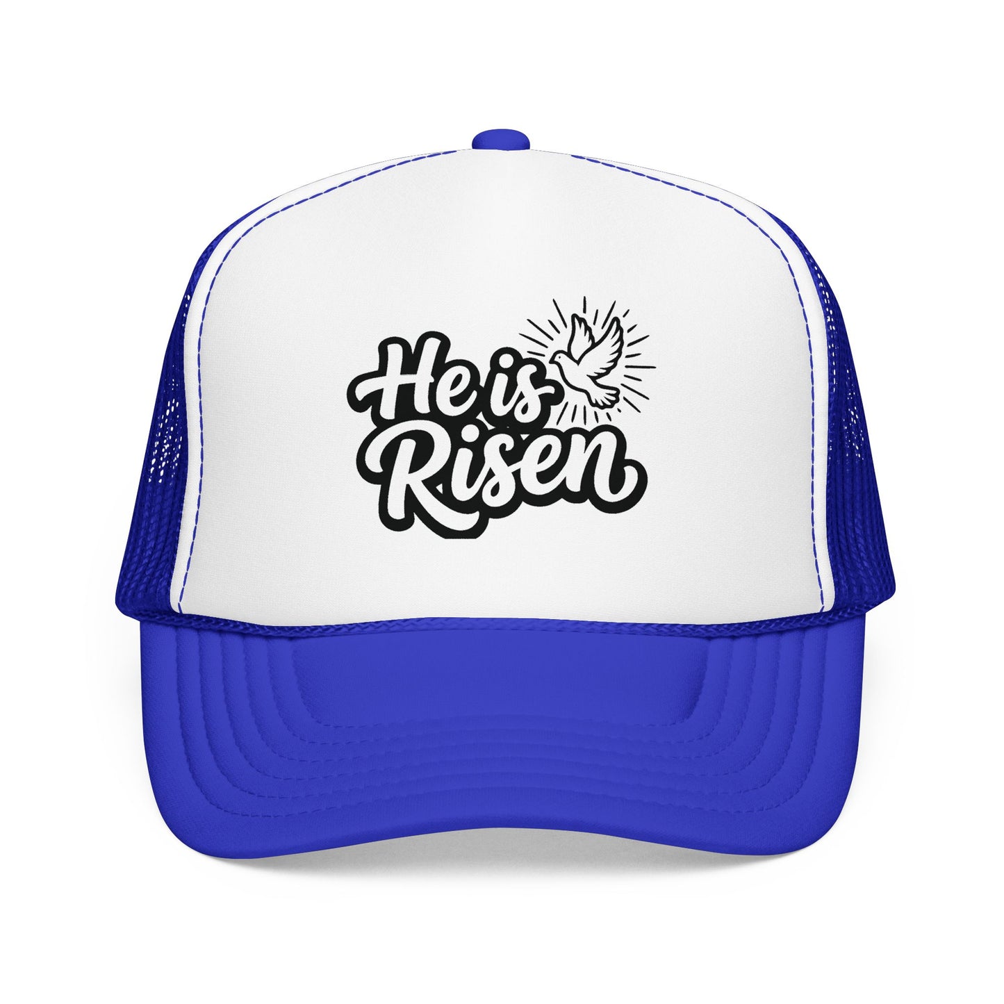 He Is Risen Trucker Hat — Christian Easter Foam Cap
