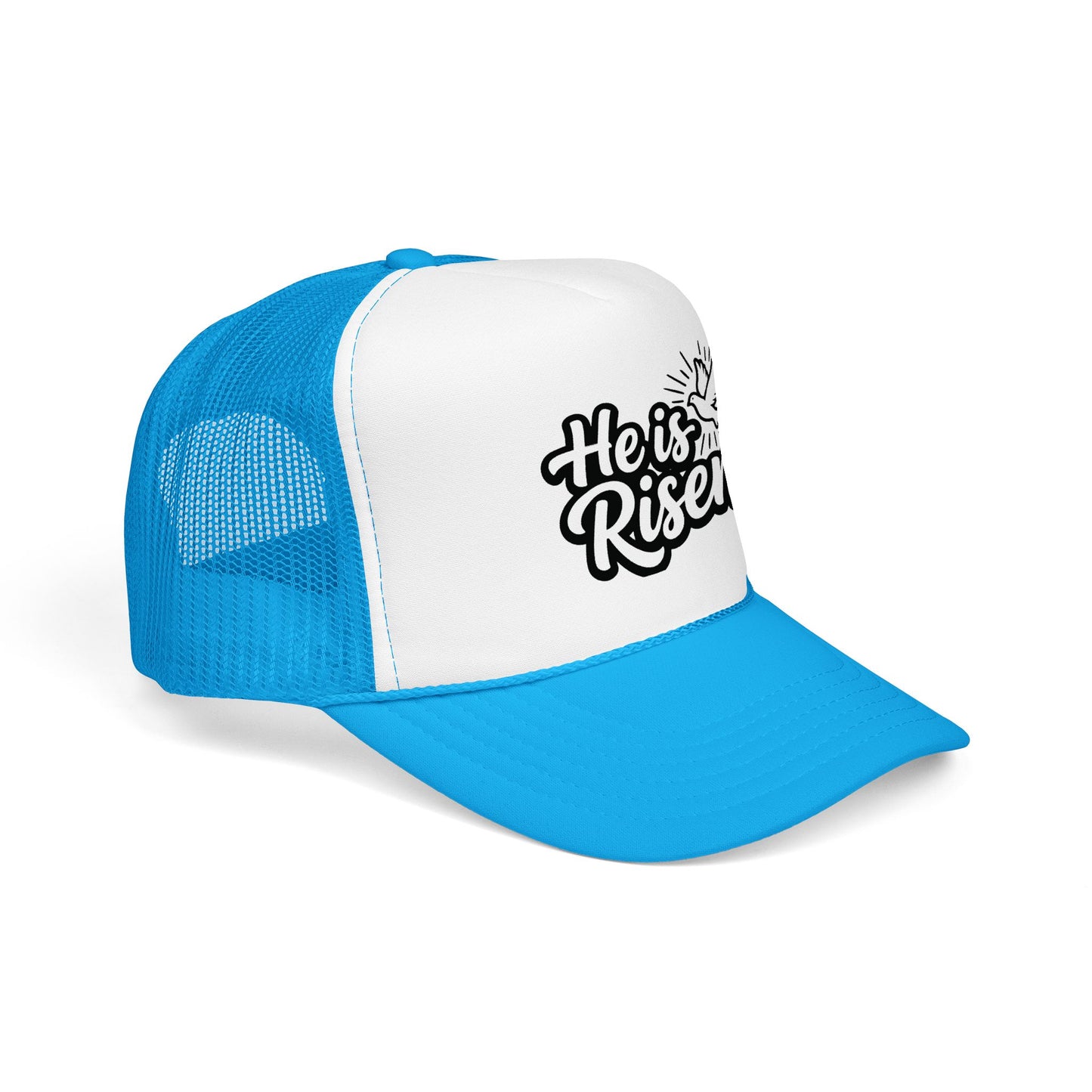 He Is Risen Trucker Hat — Christian Easter Foam Cap