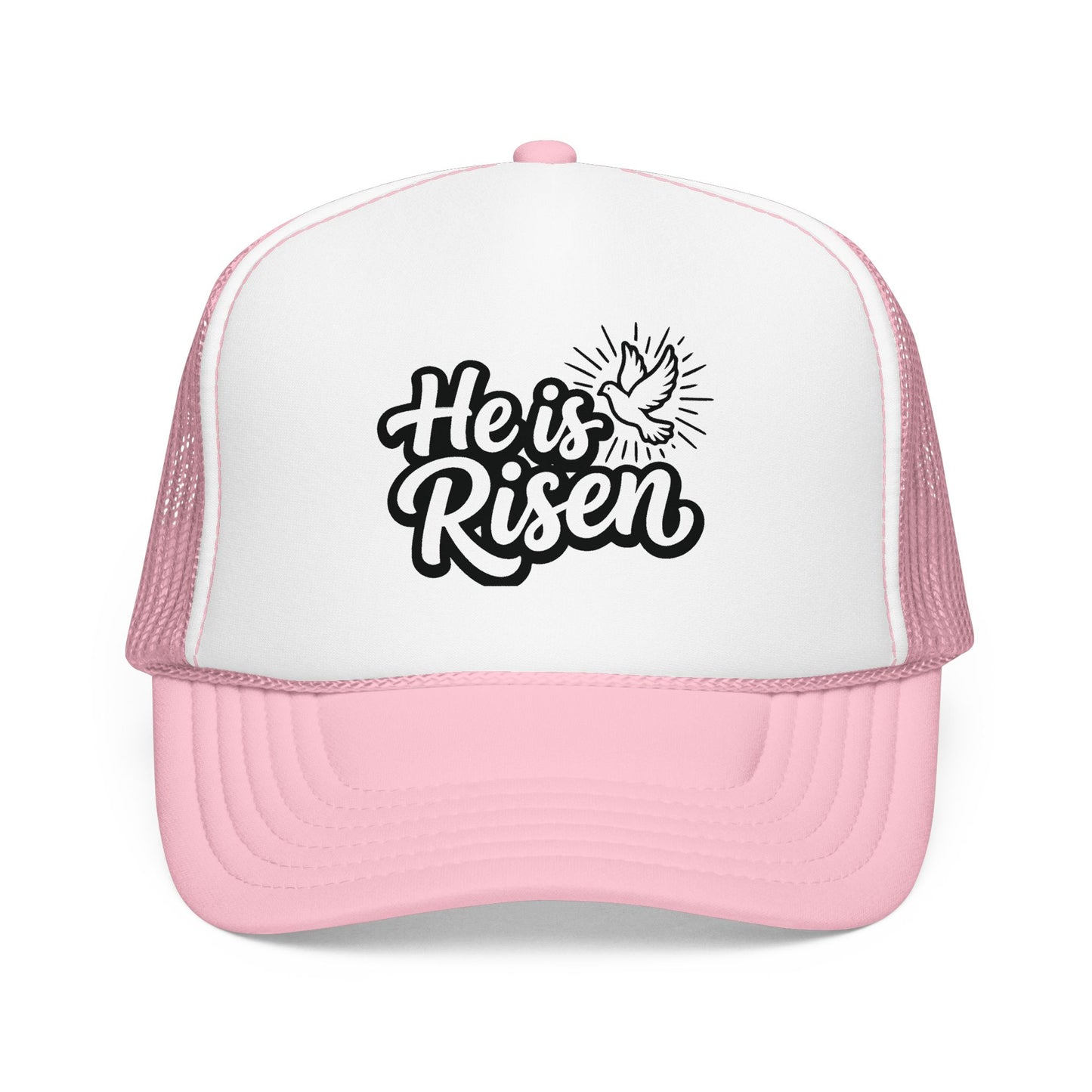He Is Risen Trucker Hat — Christian Easter Foam Cap