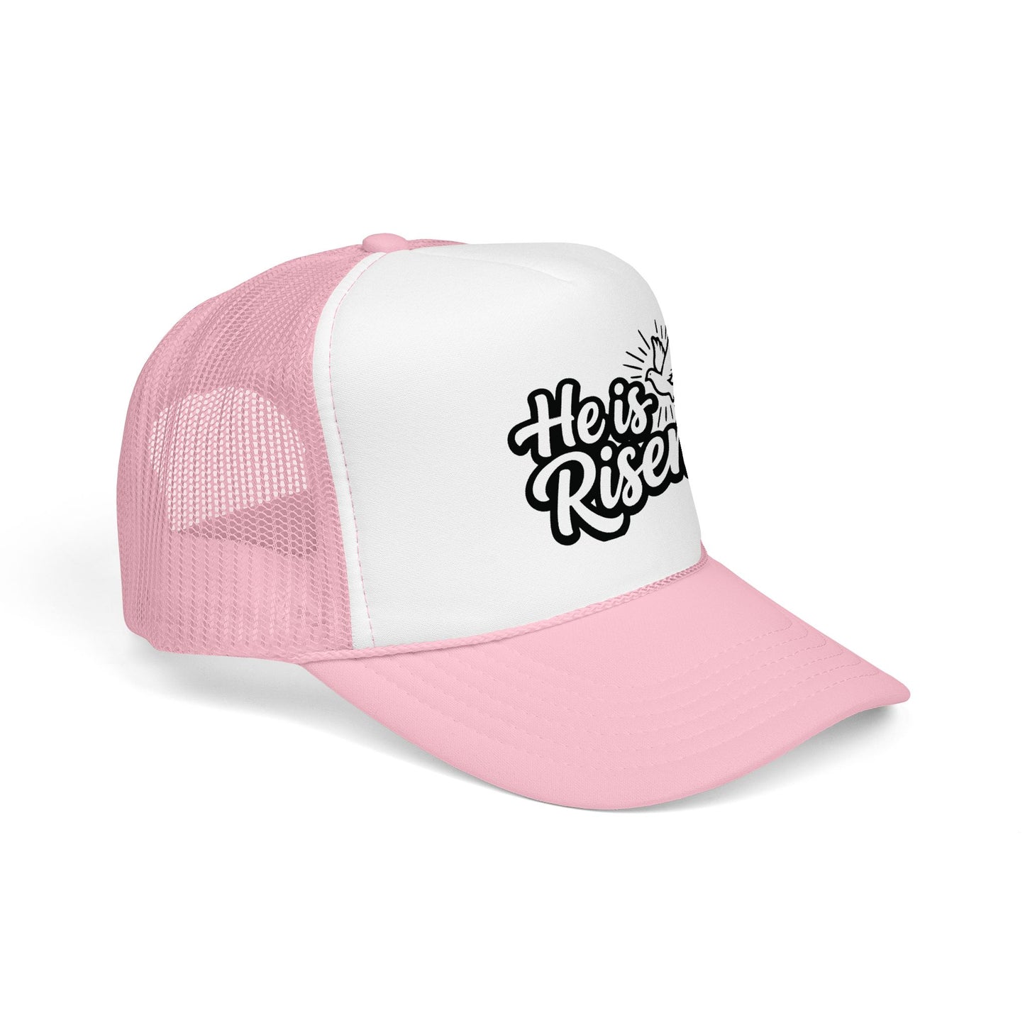 He Is Risen Trucker Hat — Christian Easter Foam Cap