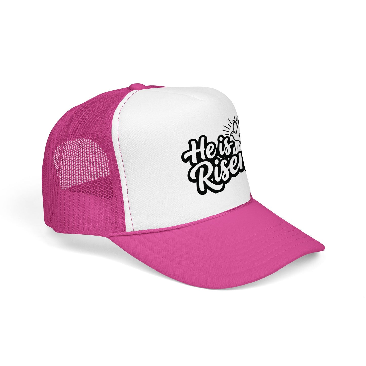 He Is Risen Trucker Hat — Christian Easter Foam Cap