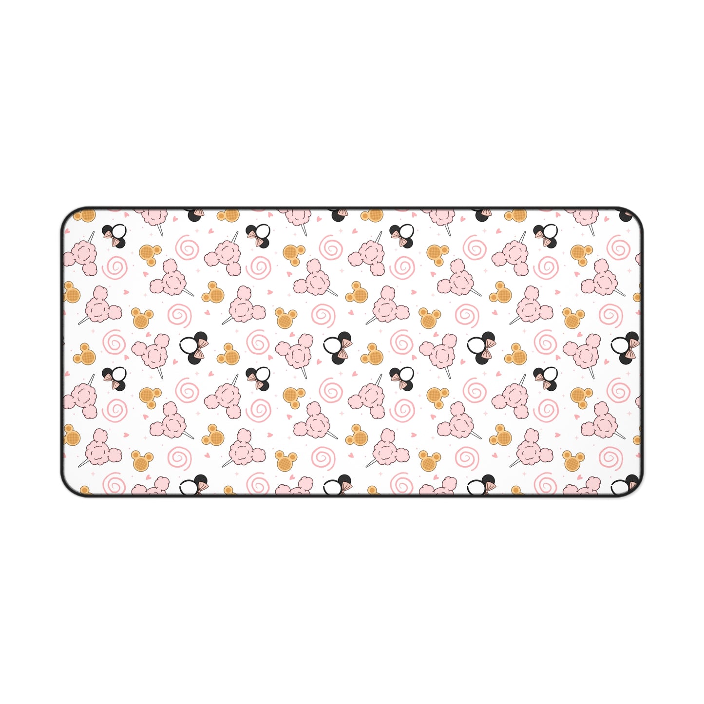 Mickey Snack Desk Mat — Pink & Gold Mouse Mousepad for Office or Home