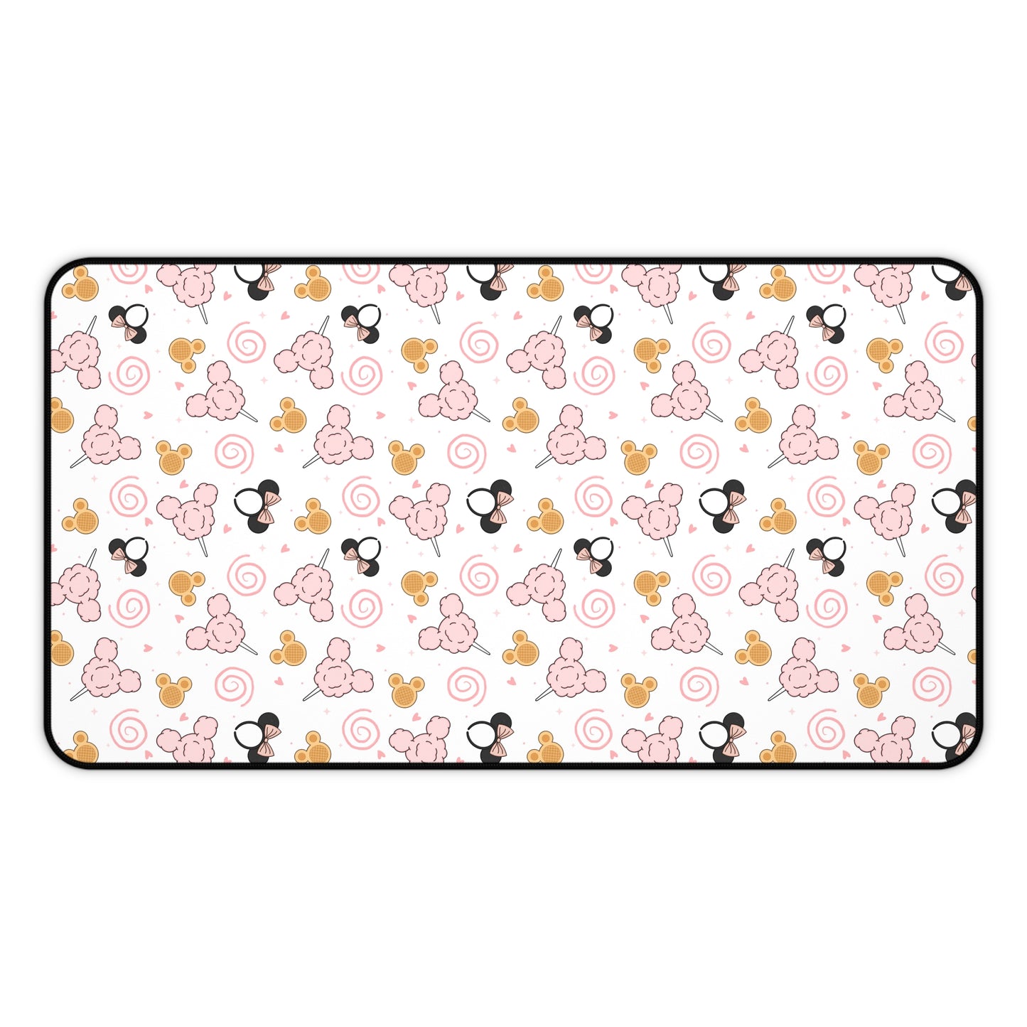 Mickey Snack Desk Mat — Pink & Gold Mouse Mousepad for Office or Home