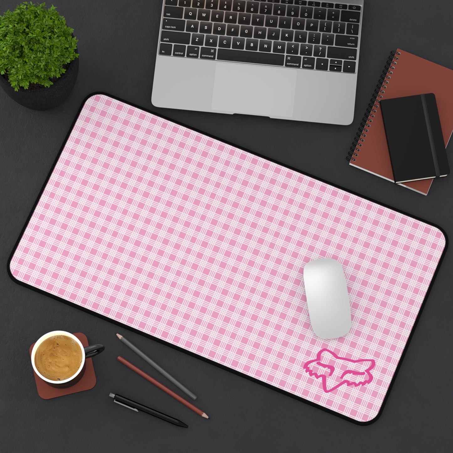Pink Palaka Fox Desk Mat
